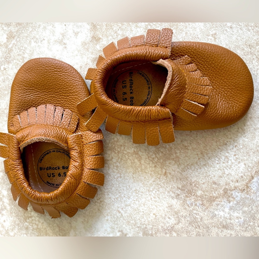 Bird Rock Baby Moccasins Size 6.5